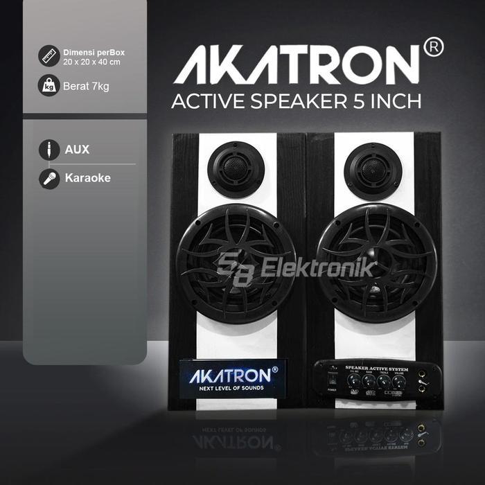 AKATRON 5000 -  5 inchi Speaker aktif subwoofer bluetooth sound dobel karaoke 5inch Bass - Tanpa Blu