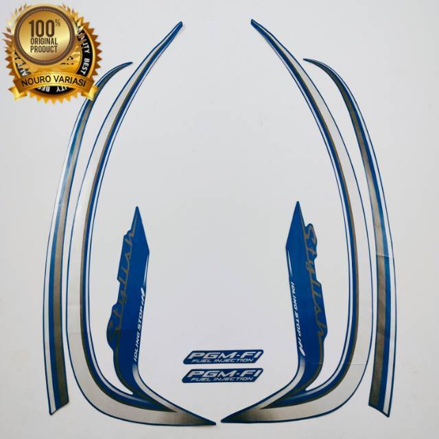 (ORI) striping honda scoopy stylish 2016 idling stop stiker list body biru standar kualitas original