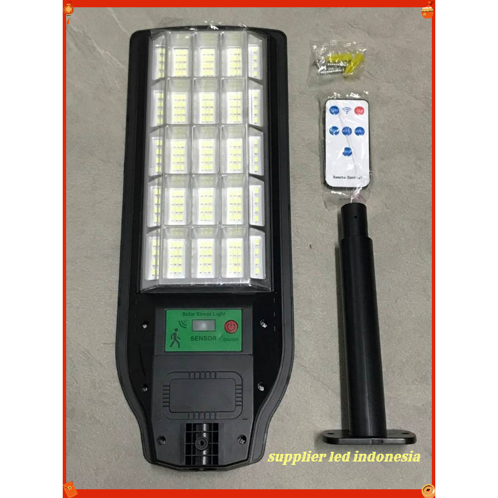 PJU SOLAR 200W CAHAYA PUTIH LAMPU JALAN 200 WATT 6500k PJU 200W REMOTE + RADAR SENSOR + TIMER