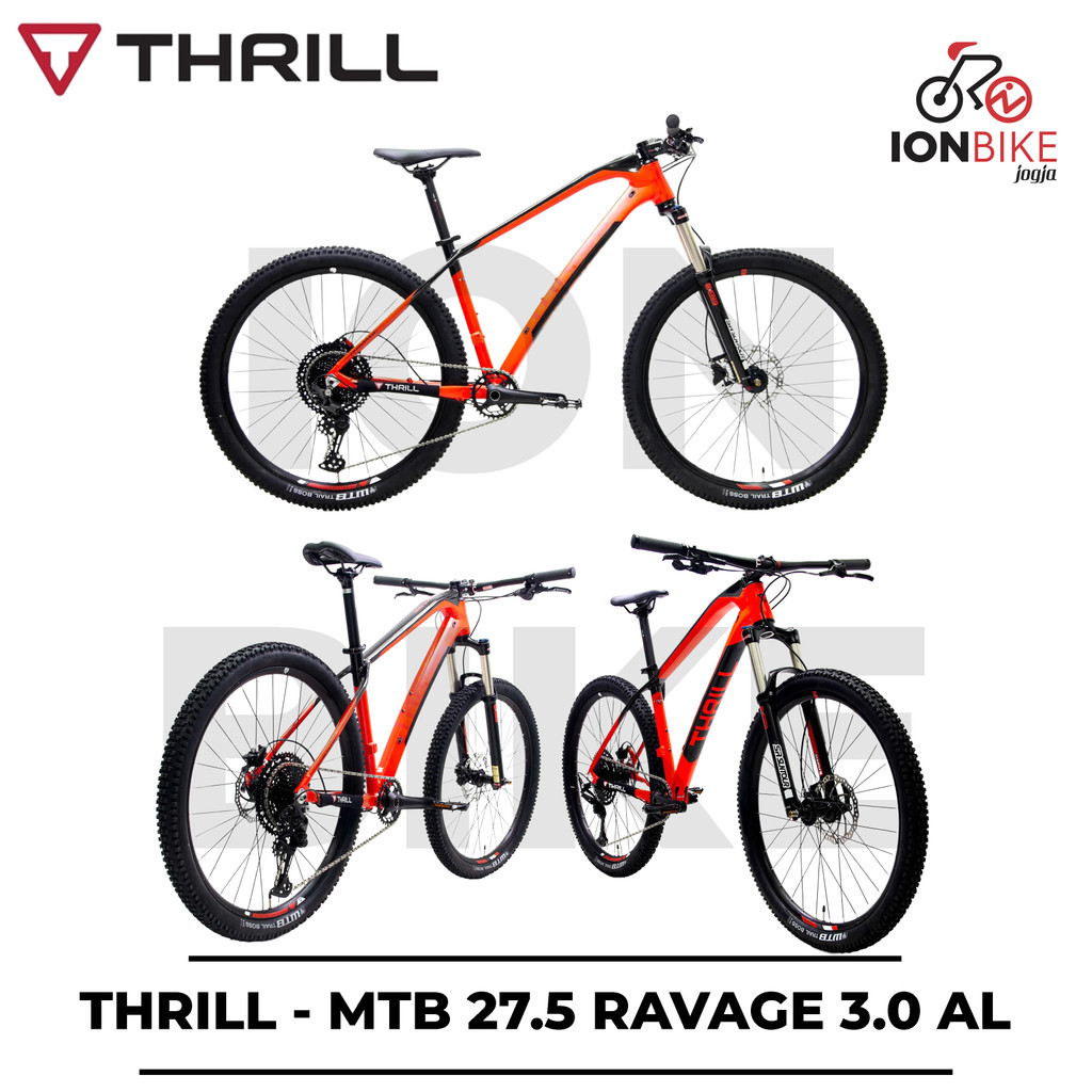 SALE STOCK - Sepeda MTB 27.5 THRILL RAVAGE 3.0 BA 1x11 Speed Frame Alloy Ringan Rem Hydrolik Shimano