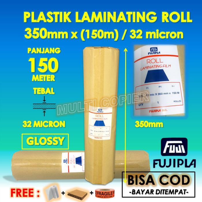 Plastik Laminating Film Roll Fujipla Glossy 350 Mm X 150 M 32 Micron