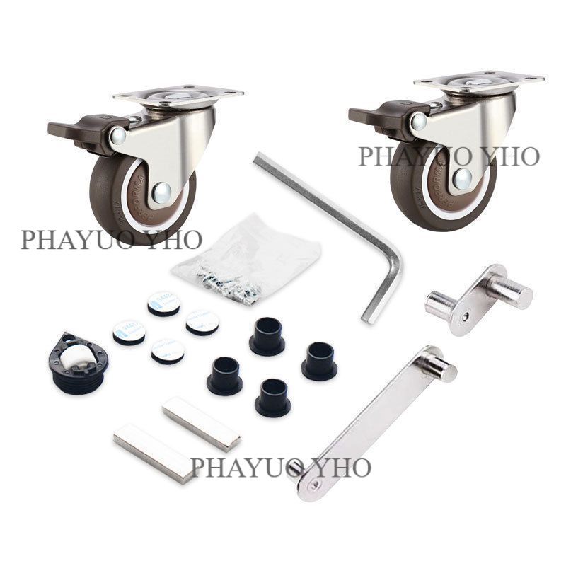 Set Engsel Meja Putar Roda Rel Meja Lipat Swivel Tarik Dorong Hemat Ruangan Rel Meja Makan Komputer 