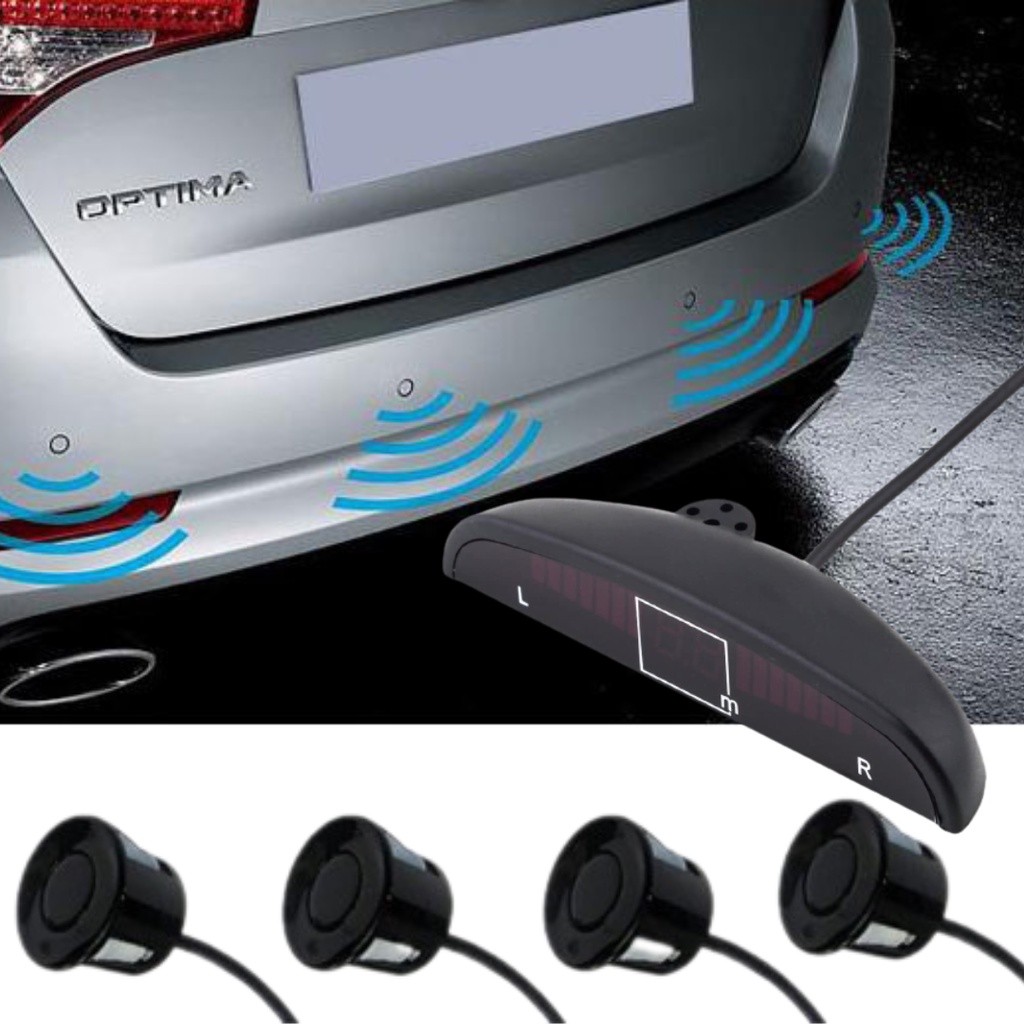 Sensor Parkir Mundur Mobil 4 Titik LED Universal