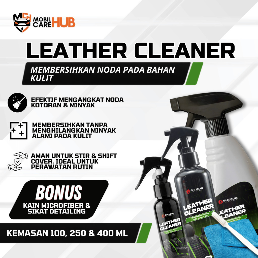 Leather Cleaner Pembersih Noda Bahan Kulit Jok Mobil Jaket dan Tas -AMC