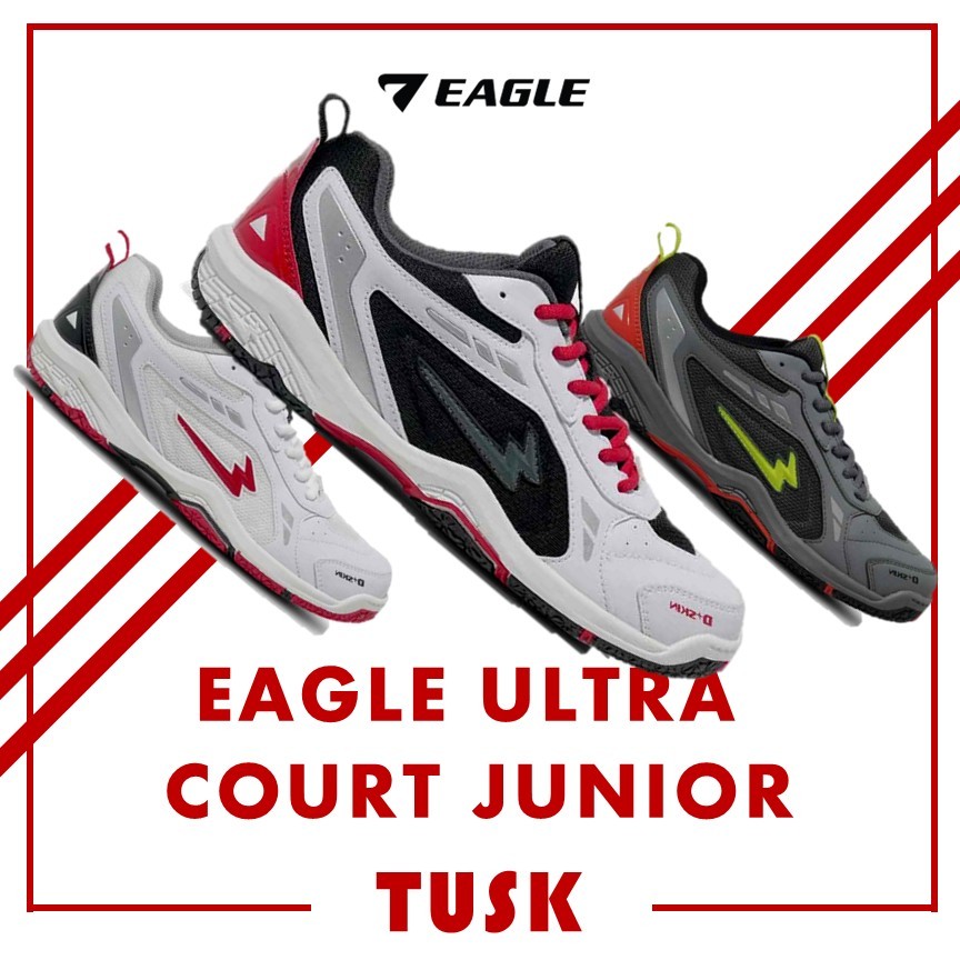 Sepatu Badminton Eagle Ultracourt Junior Original Badminton Shoes Sepatu Olahraga Bulutangkis Anak L