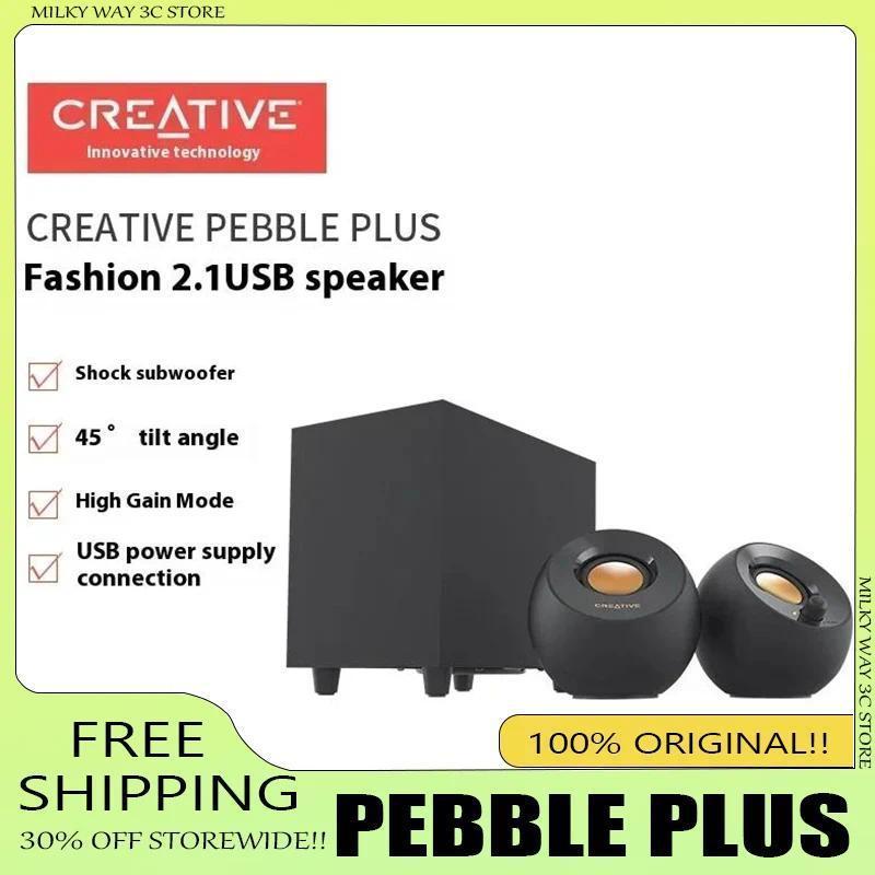 Creative Pebble Plus 2.0 / V3 Wired Speaker USB Mini Speaker with 3D Surround Sound Subwoofer Gaming