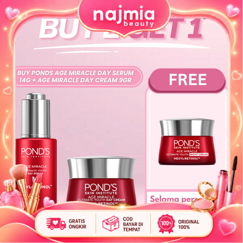 Najmia - B2G1 Ponds Age Miracle Anti-Aging Series I Day Night Cream Serum Facial Wash Eye Serum