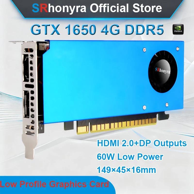 SRhonyra Geforce GTX 1650 4GB Low Profile Graphics Card,GDDR5 PCIe 3.0 X16 128 Bits Video Card Compa