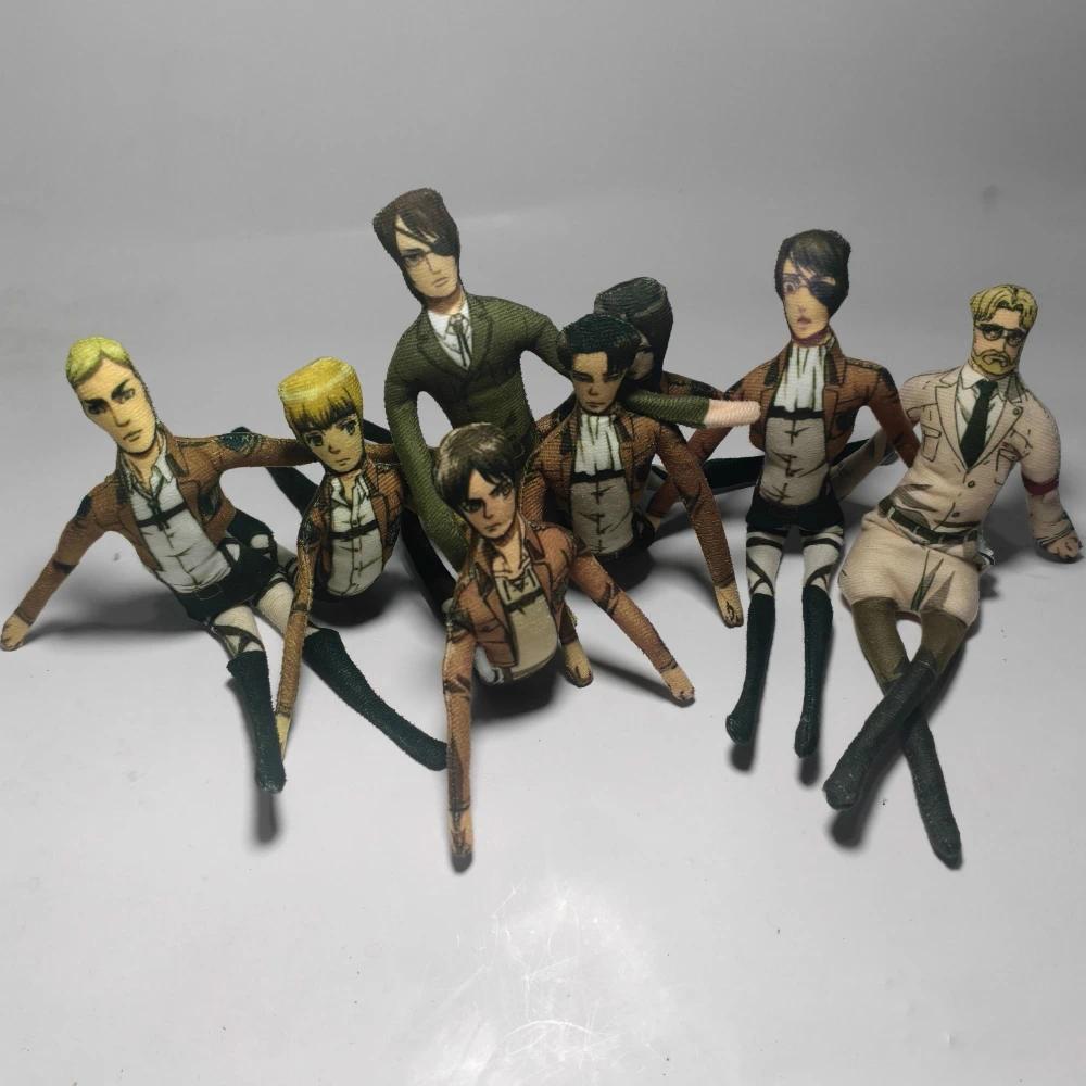 28cm Game Erwin Smith Armin Arlert Eren Yeager Levi Ackerman Hange Zoe Plush Doll Anime Soft Figure 