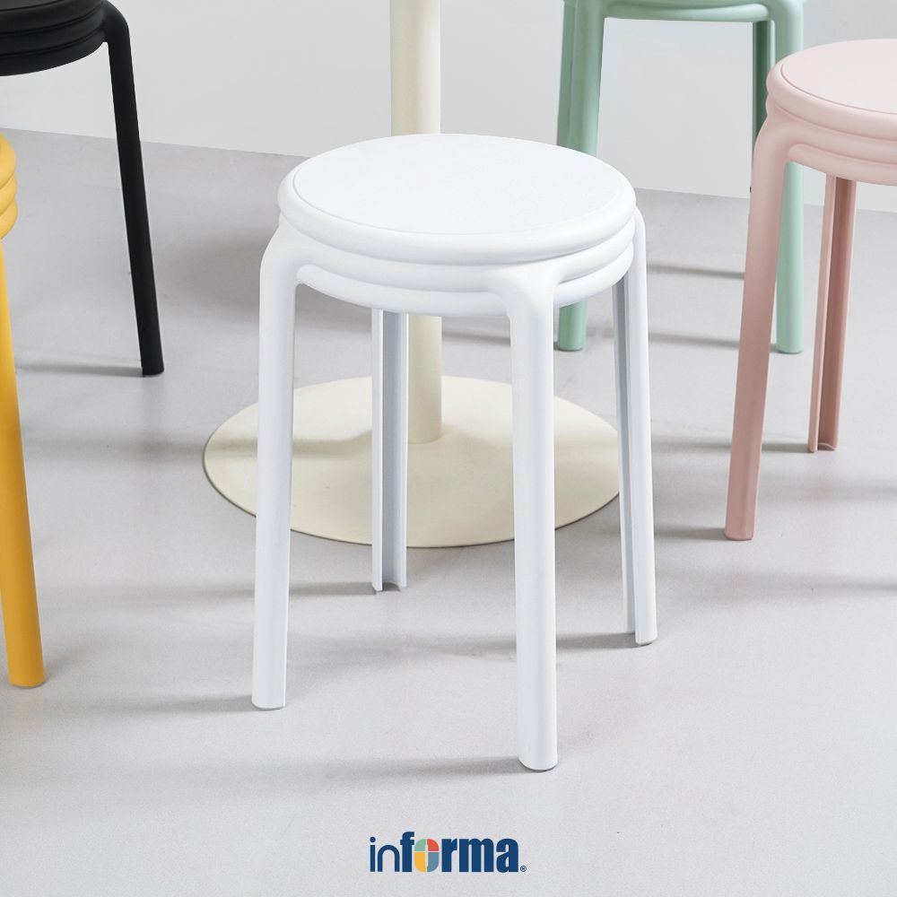 Informa Haldon Bangku - Putih Stool Kursi Kecil Kursi Mini Seating Stool