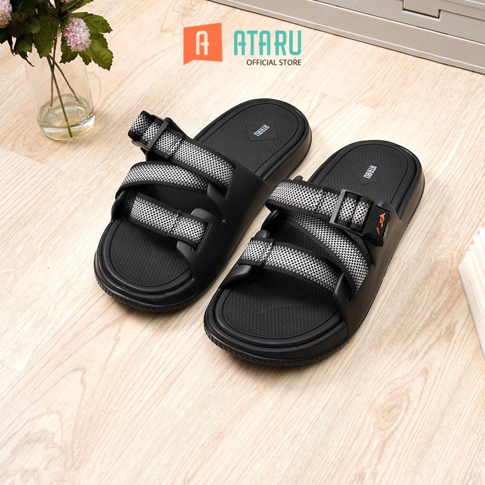Ataru Sandal Pria Triple Strap - Hitam Mens Sandals Men Sandals Sendal Cowok Sendal Pria Sandal Laki