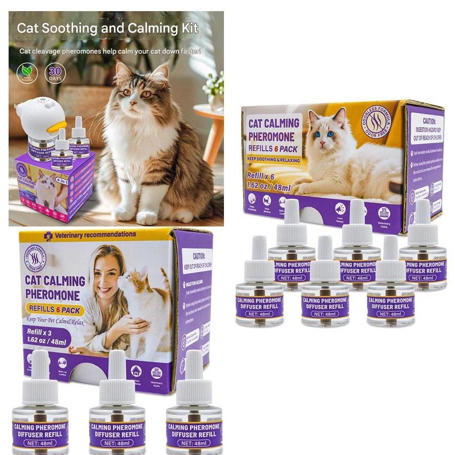 Cat and Dog Pheromone Diffusion 4-in-1 Pet Set Electric Heating Pheromone Odorless Pheromone Relieve