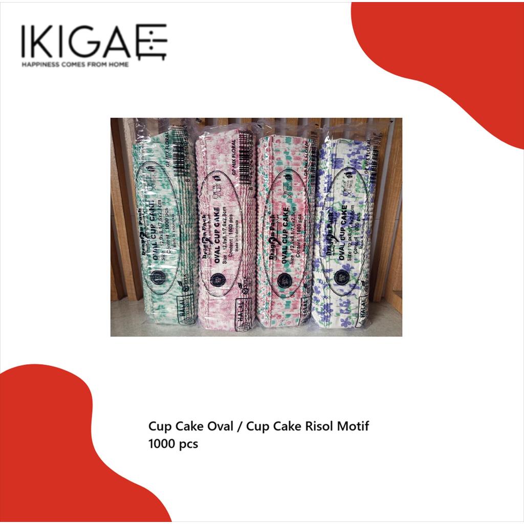 KERTAS ALAS RISOL / CAKE CASES OVAL / CUP CAKE RISOL MOTIF ISI 1000 PC