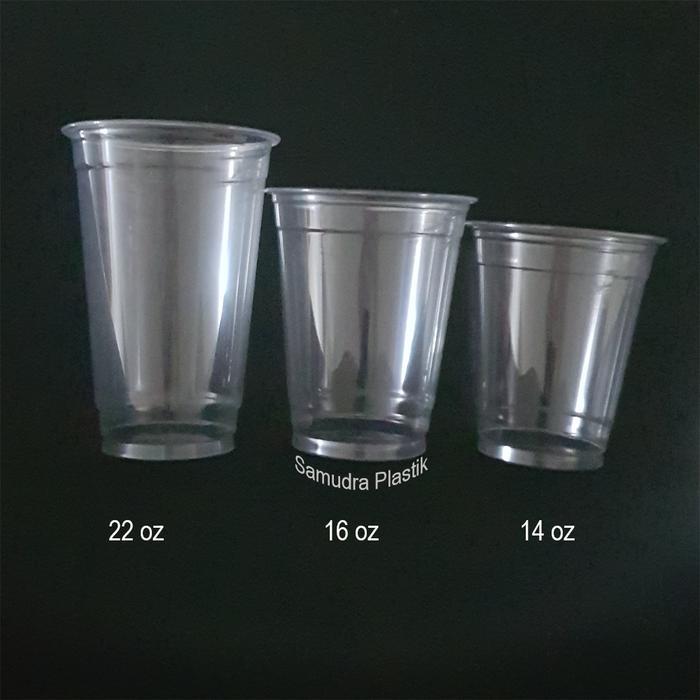 NEWGelas Plastik PET 14 oz + tutup / Plastic Cup