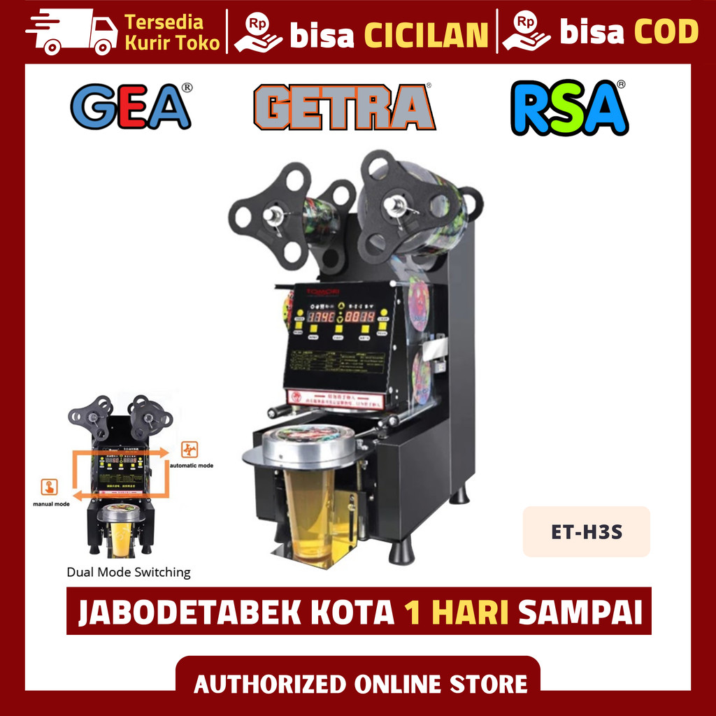 CUP SEALER OTOMATIS GETRA ET-H3S CUP SEALER MESIN PRESS GELAS PLASTIK OTOMATIS