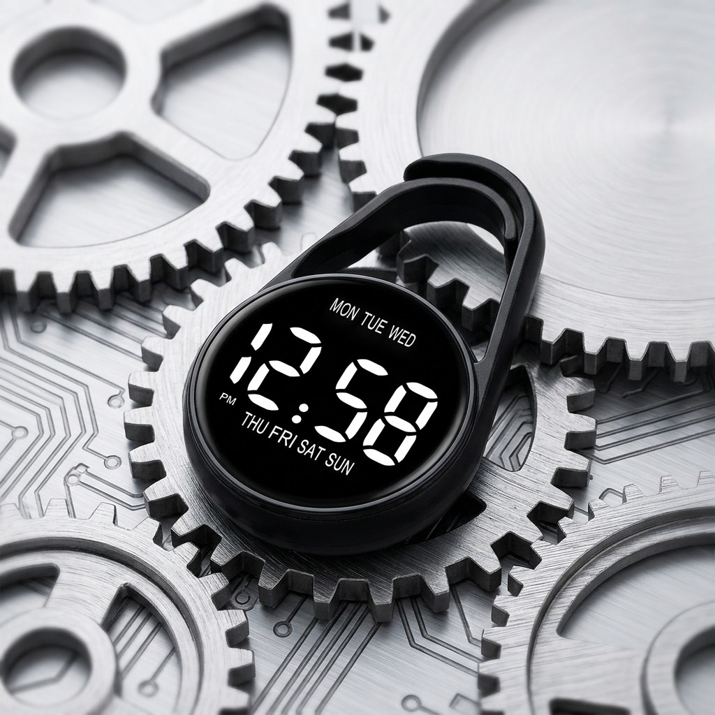 Jam Saku Minimalis Digital LED Obotsnoi Original Gantungan Kunci Awet