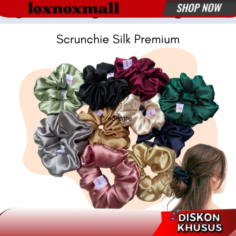 NEW ARRIVALS Ikat rambut scrunchie korea ikat rambut jumbo hijab bahan satin silk kunciran ikat ramb
