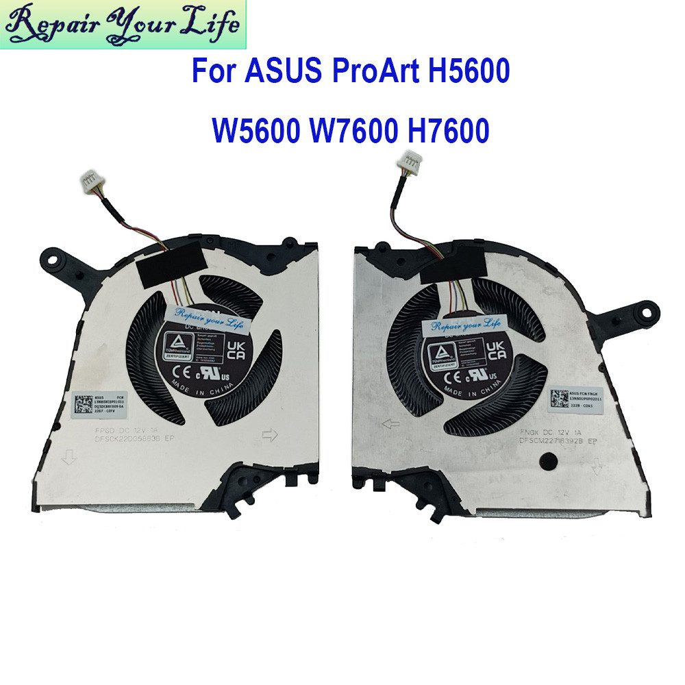 CPU GPU Fan Notebook Cooler For ASUS Stuobook Pro 16 OLED H5600 W5600 H7600 W7600 13NB0UP0P02011 13N