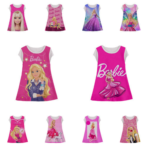 Dress Anak Barbie Tunik Animasi 3d Lucu Barbie Baju Anak Perempuan Usia 1-12 Tahun - Boomboys
