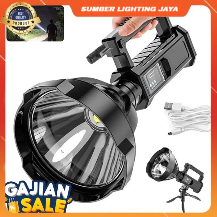 SENTER LED P70 SUPER TERANG / SENTER MULTIFUNGSI SEARCHLIGHT POWERBANK