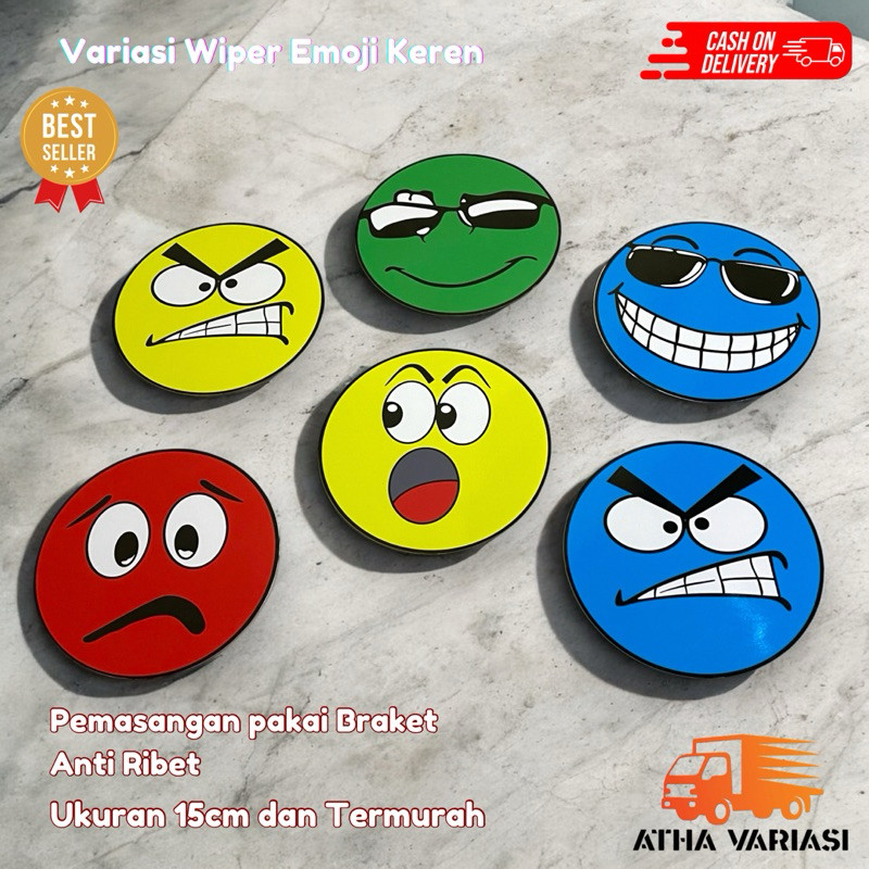 [Cod] Wiper Mobil Emoji Universal Wiper Jumbo 15cm