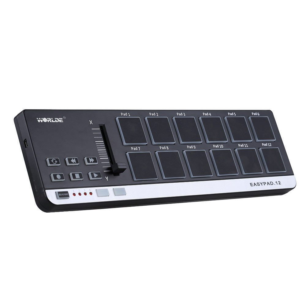 High Quality EasyPad.12 Portable Mini USB 12 Drum Pad  MIDI Controller Hot Sale 4 Banks for Differen