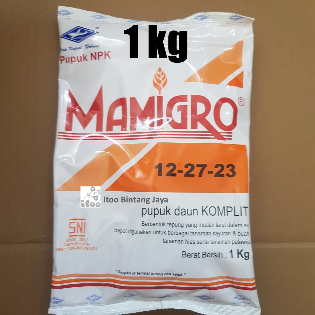 Pupuk Daun Komplit Mamigrow Oren 12 27 23 Untuk Bunga dan Buah 1 Kg