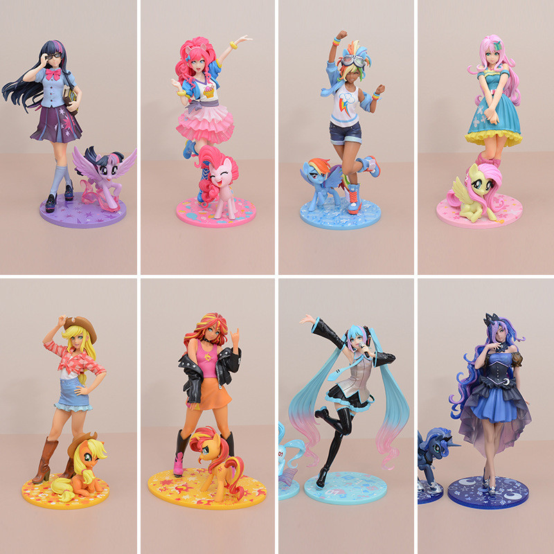 Anime My Little Pony Fluttershy Princess Luna Sunset Shimmer Pinkie Pie Applejack Rainbow Dash PVC A
