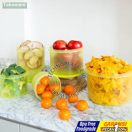 Takaware Chloe Food Container Plastik Set 5pcs 5000ML Wadah Makanan Rumah Tangga