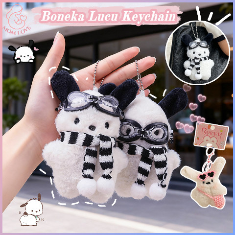 Perona Pipi Pacha Dog Cute Doll Gantungan Kunci Boneka Lucu Kartun Lucu Liontin Mewah Gantungan Kunci Tas Sekolah Liontin