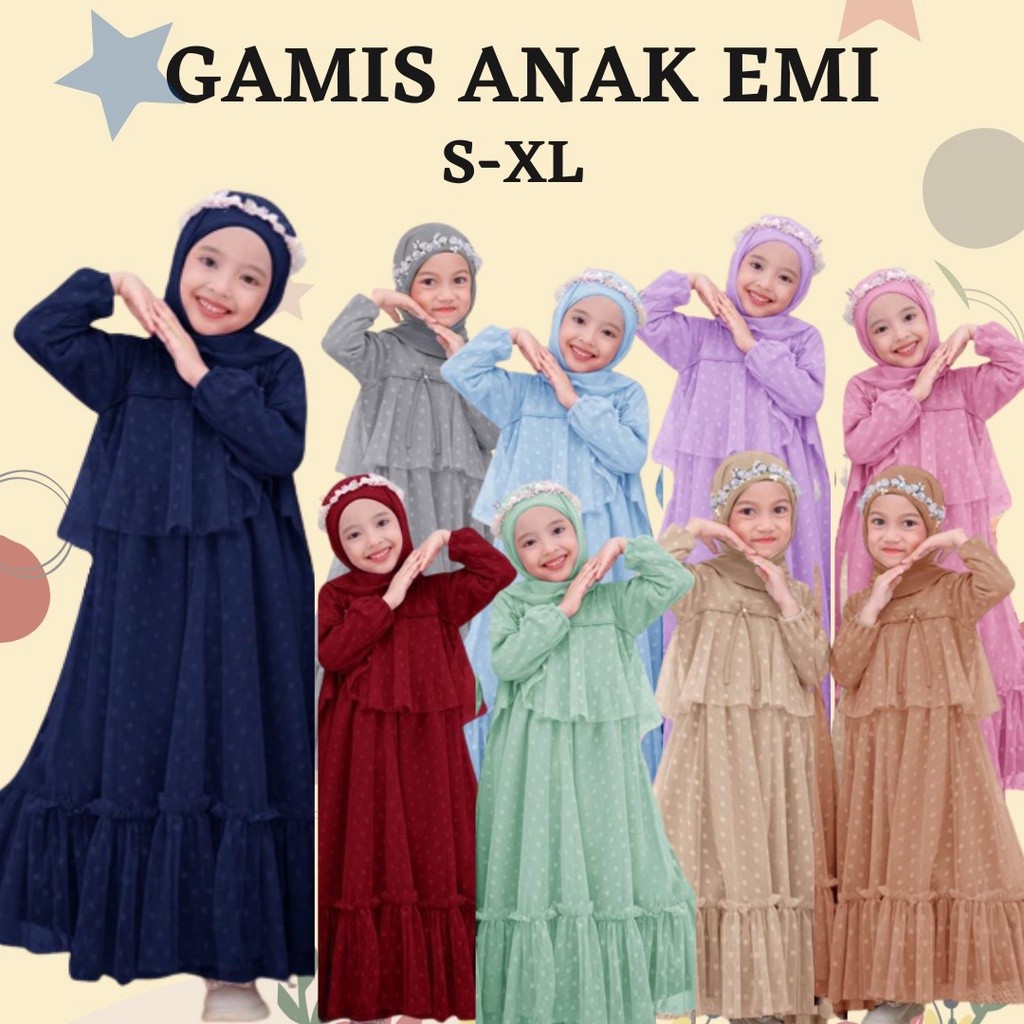 TERBARU GAMIS ANAK EMI GAMIS POLKADOT MUSLIM LEBARAN Gamis Anak Lebaran 2026 Gamis Anak Perempuan Te