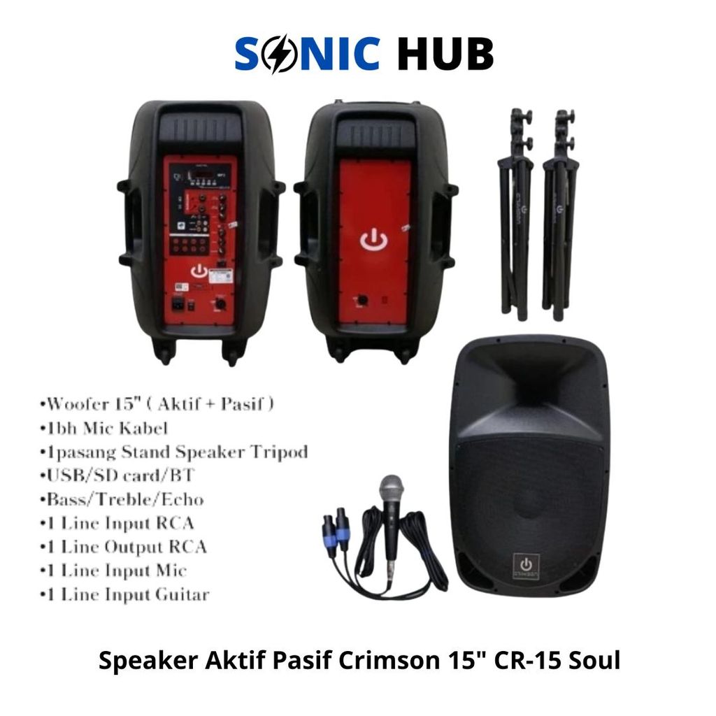 Speaker Aktif Active Pasif CRIMSON 15 Inch CR-15 Soul