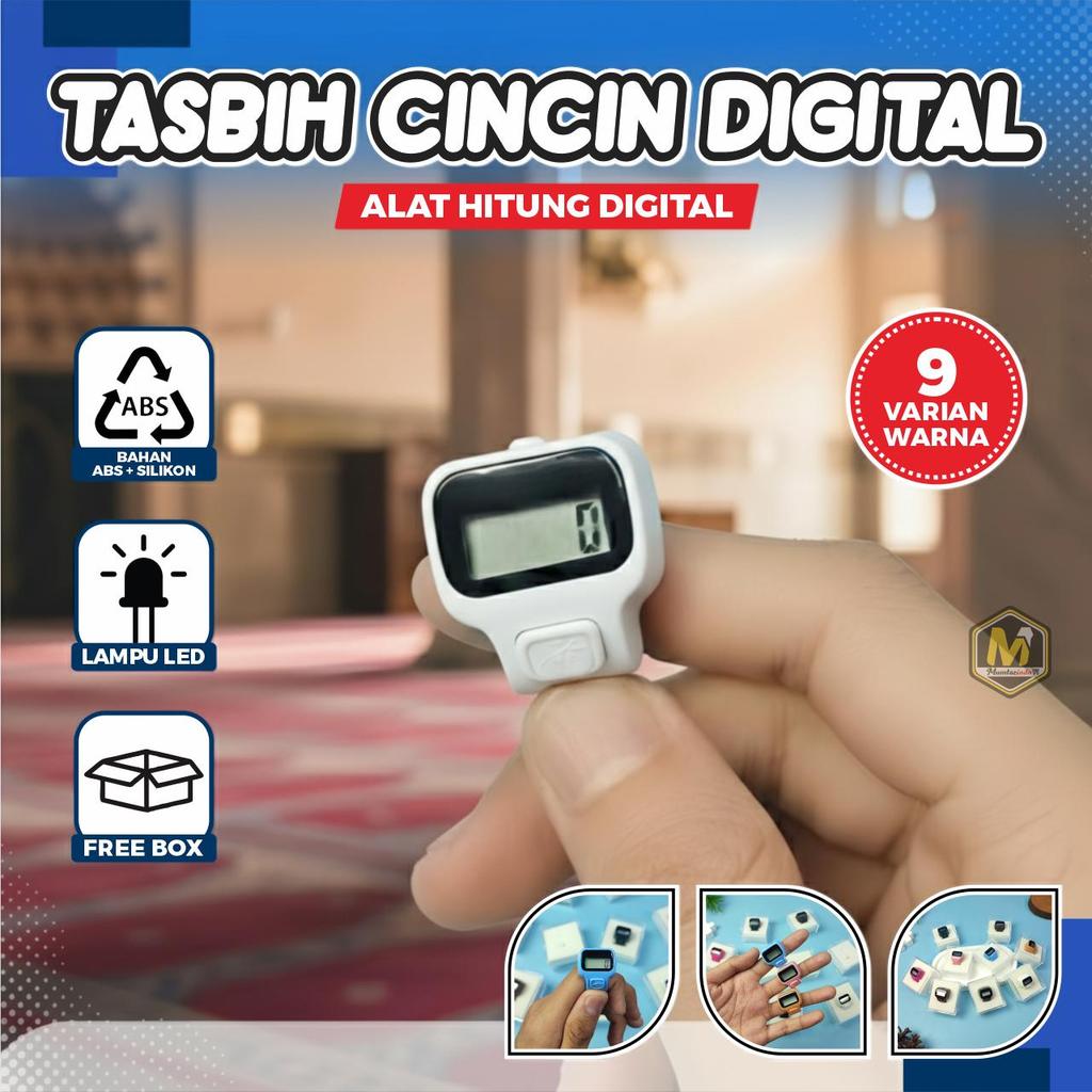 MUMTAZINDO - Tasbih Cincin Digital / Cincin Tasbih Digital Dzikir Jari / Tasbih Cincin Alat Hitung D