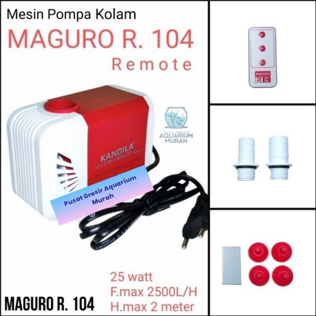 Mesin Pompa Kolam KANDILA REMOTE, Seri MAGURO R 103, 104, 105, 106, 107 dan 108.