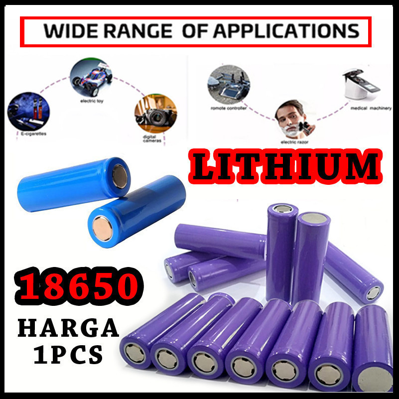 Baterai 18650 Lithium Li-ion Isi Ulang Untuk Powerbank Alat Elektronik