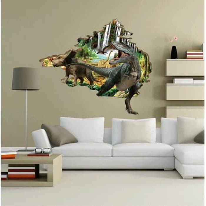 Stiker Dekorasi Dinding (Kaca) Aesthetic / Wallpaper (3D) (Era Dinosaurus)