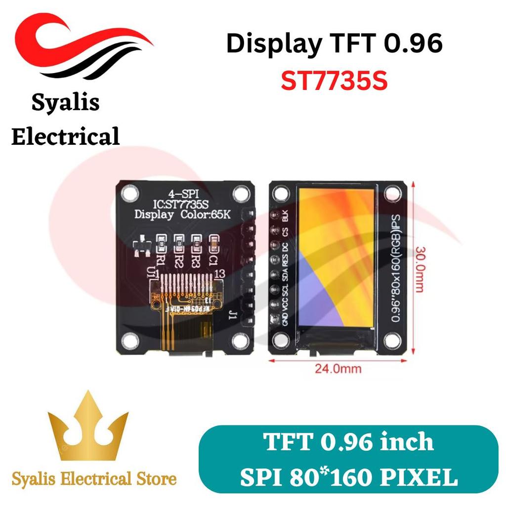 Display TFT LCD OLED 0.96 inch arduino SPI [SYALIS]