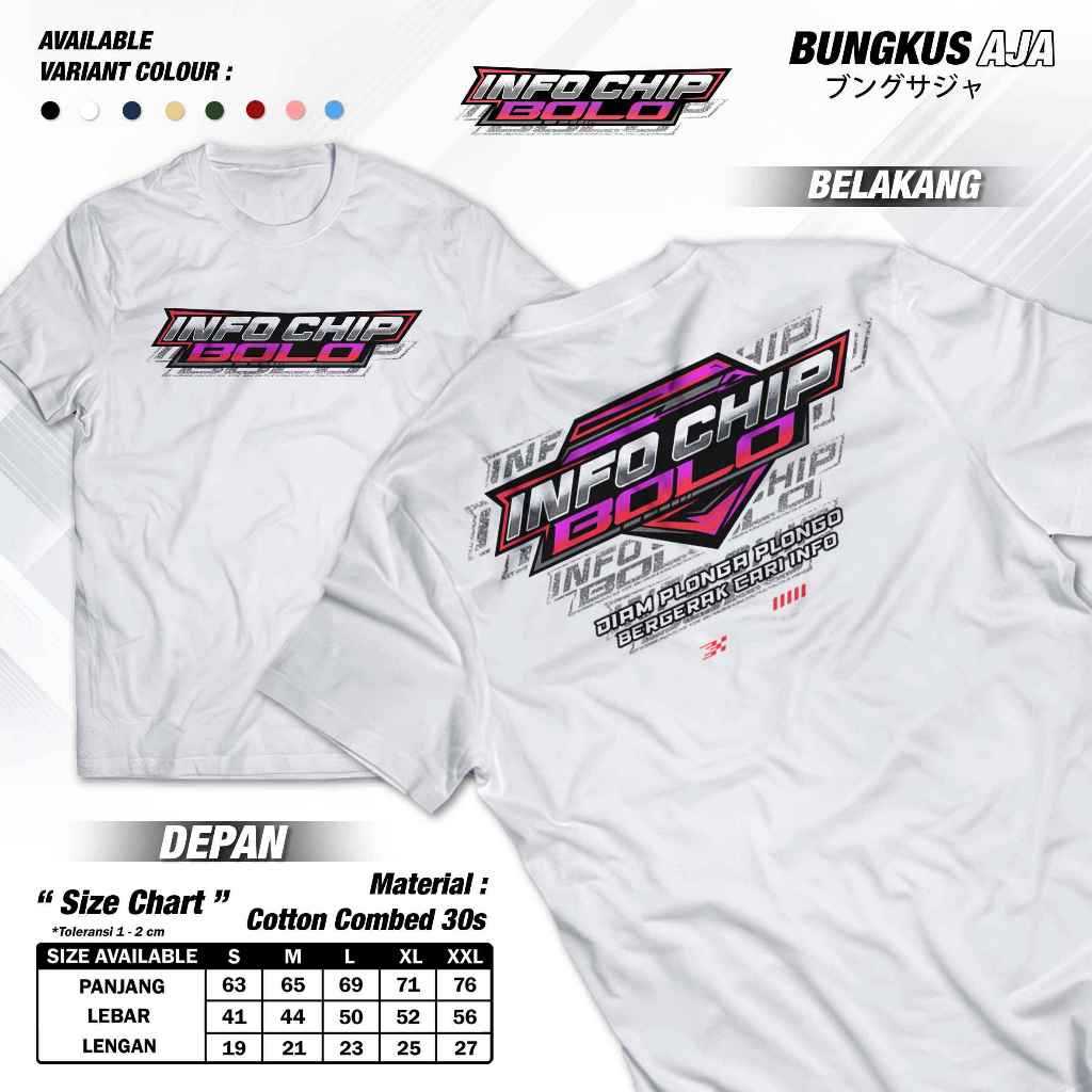 Kaos Info Chip Plonga Plongo Cari Info Baju Distro Racing Concept Game Slot Scatter Cotton Combed 30