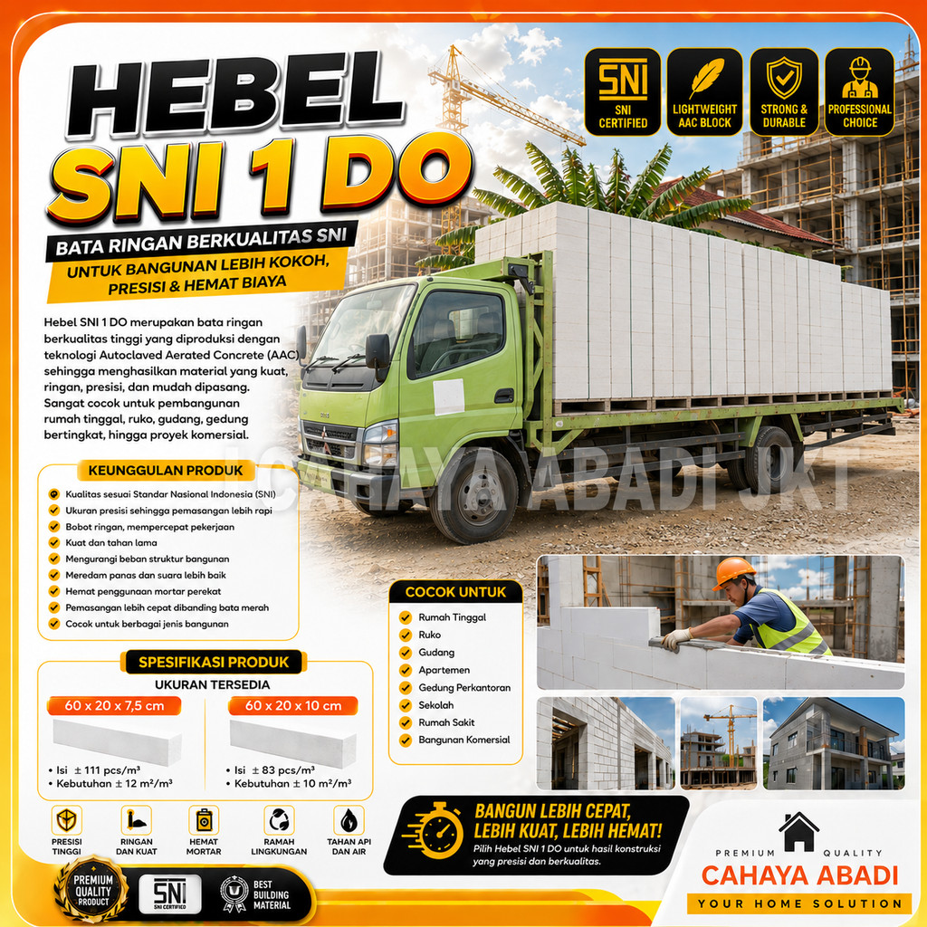 BATA RINGAN / HEBEL 7,5CM 10CM