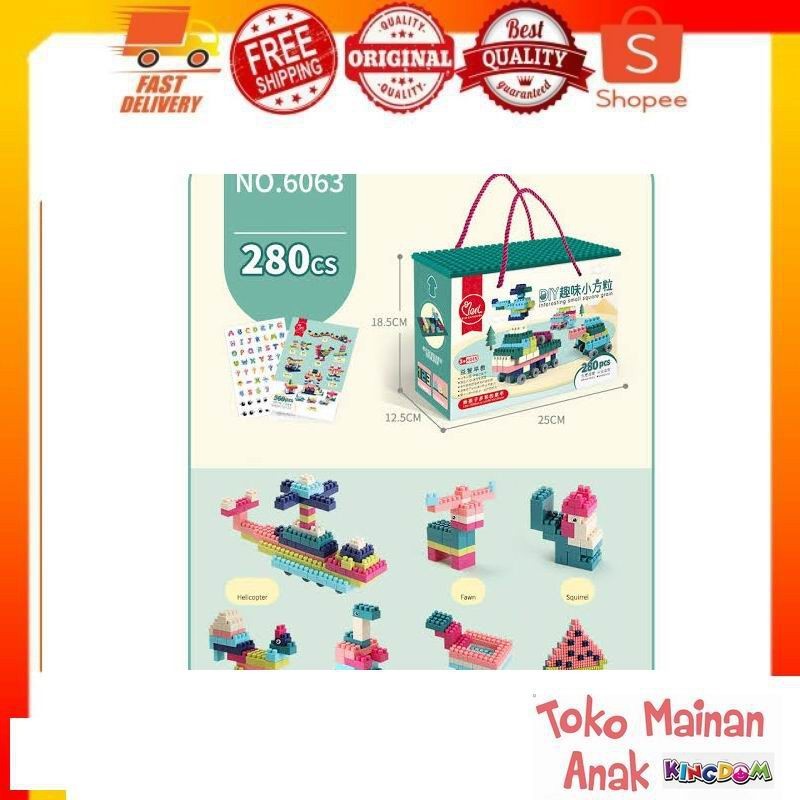 (Fancy19) Mainan Lego Brick Edukasi Blocks Bricks 280 pcs murah