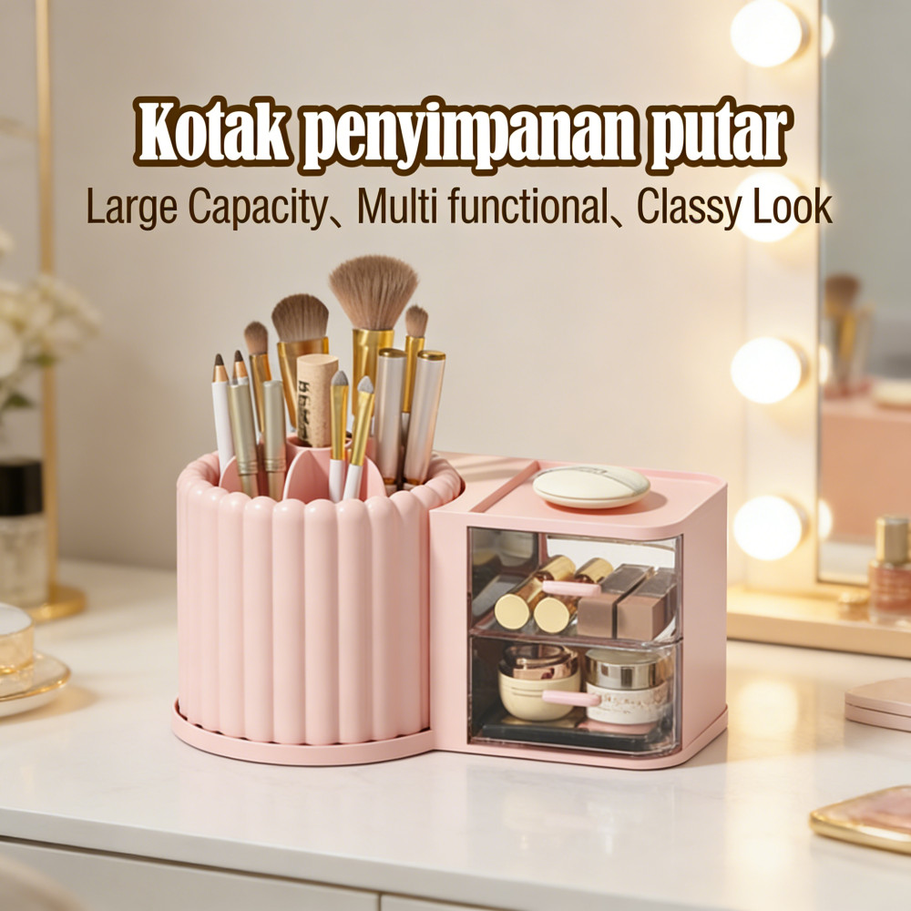 Susun Kecil Rak Aesthetic - Rak Makeup Organizer - Kecil Mini Laci Pensil Kosmetik