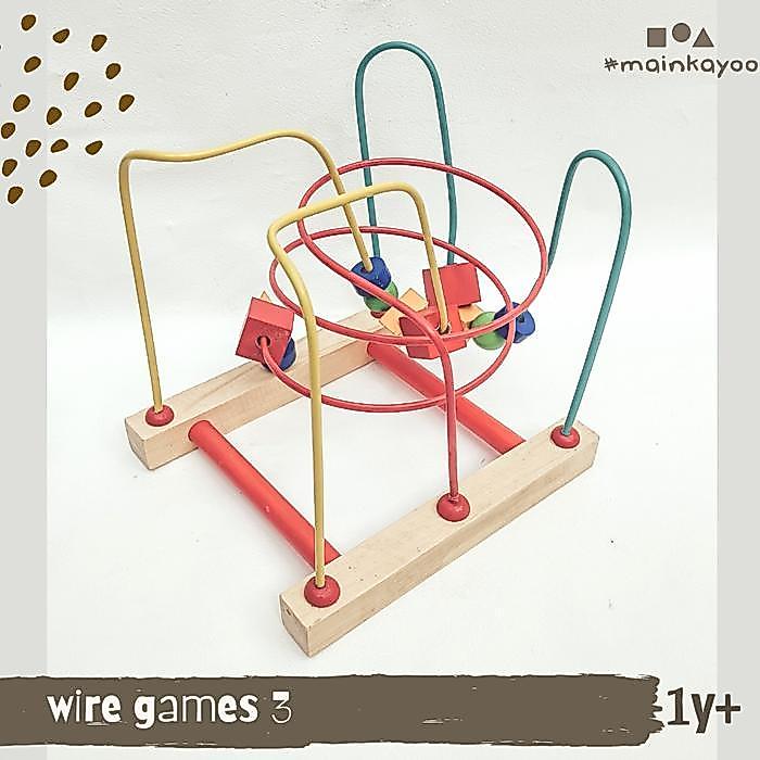 Main Big Wire Game 3 Line -Mote Kayu Luncur Besar - Motorik Edukatif Terbaru 