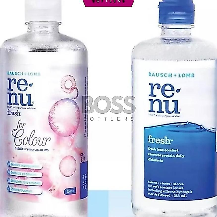 (Bisa Cod) Air Softlens Renu Colour & Renu Fresh 355Ml / Cairan Softlens Bausch Lomb Renu Colour & F