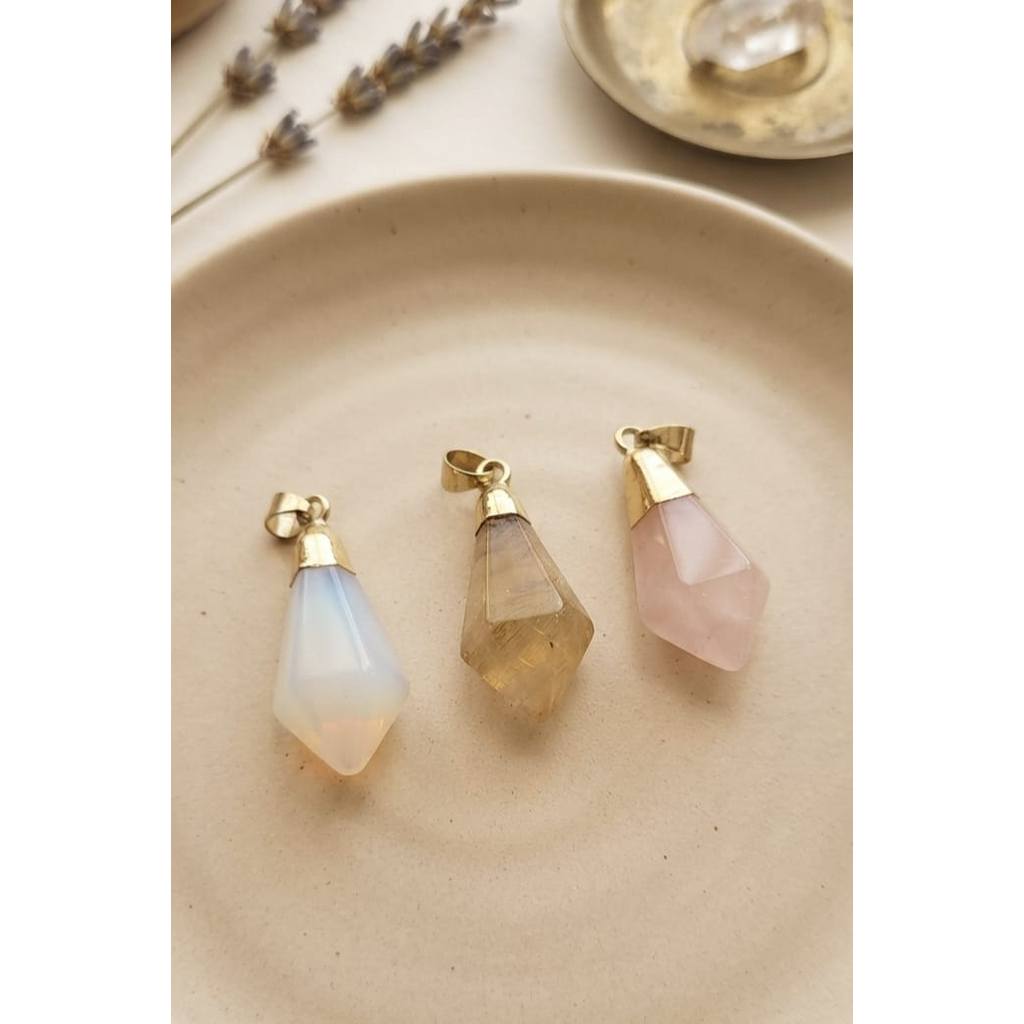 Liontin Kalung Batu Kristal Prisma Aesthetic