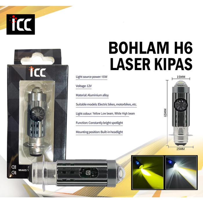 LAMPU LED AES H6 LASER TORNADO KIPAS ORIGINAL BULL AES