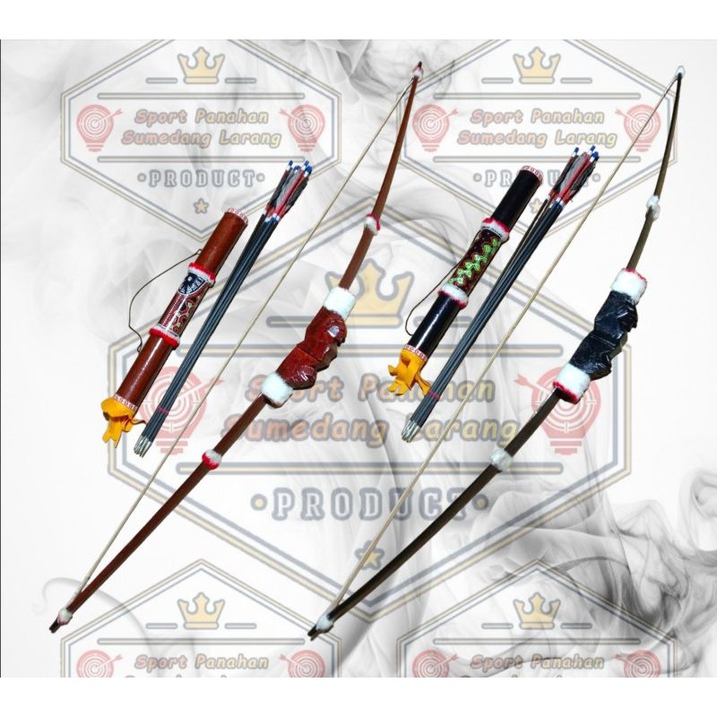 Busur Panah Tradisional Coklat + Bok Anak Panah