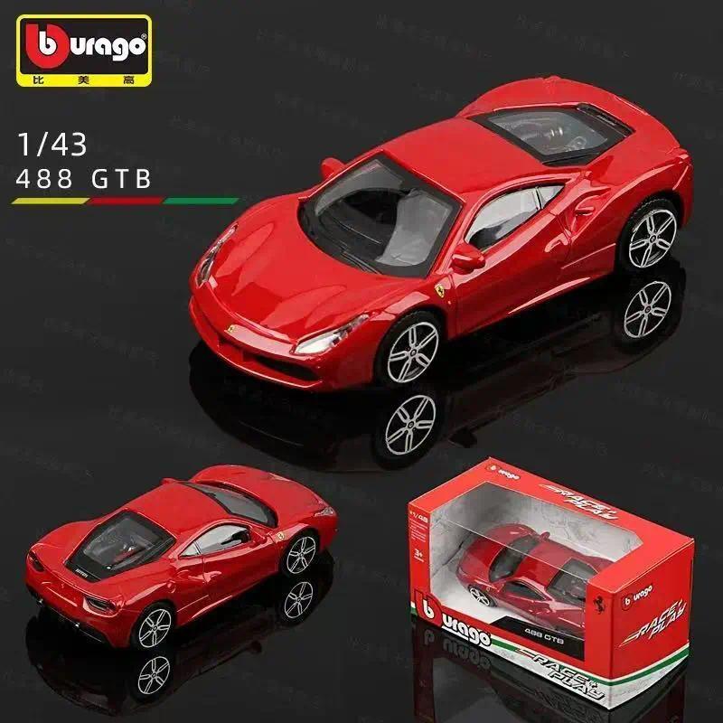 Bburago 1:43 Ferrari 488 Gtb Diecast Car Model Toy Collection Display Piece Gift