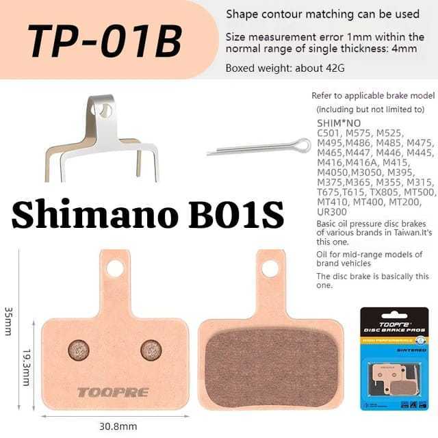 Foto Toopre Brakepad Kampas Pengganti Shimano B01S B05S Sintered Metallic MT200 MT201 no series sepeda MTB