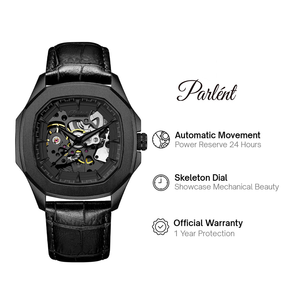 Parlent Gallant Phantom Prime - Jam Tangan Pria 42mm, Automatic Movement, Waterproof 5ATM (50M), Sta