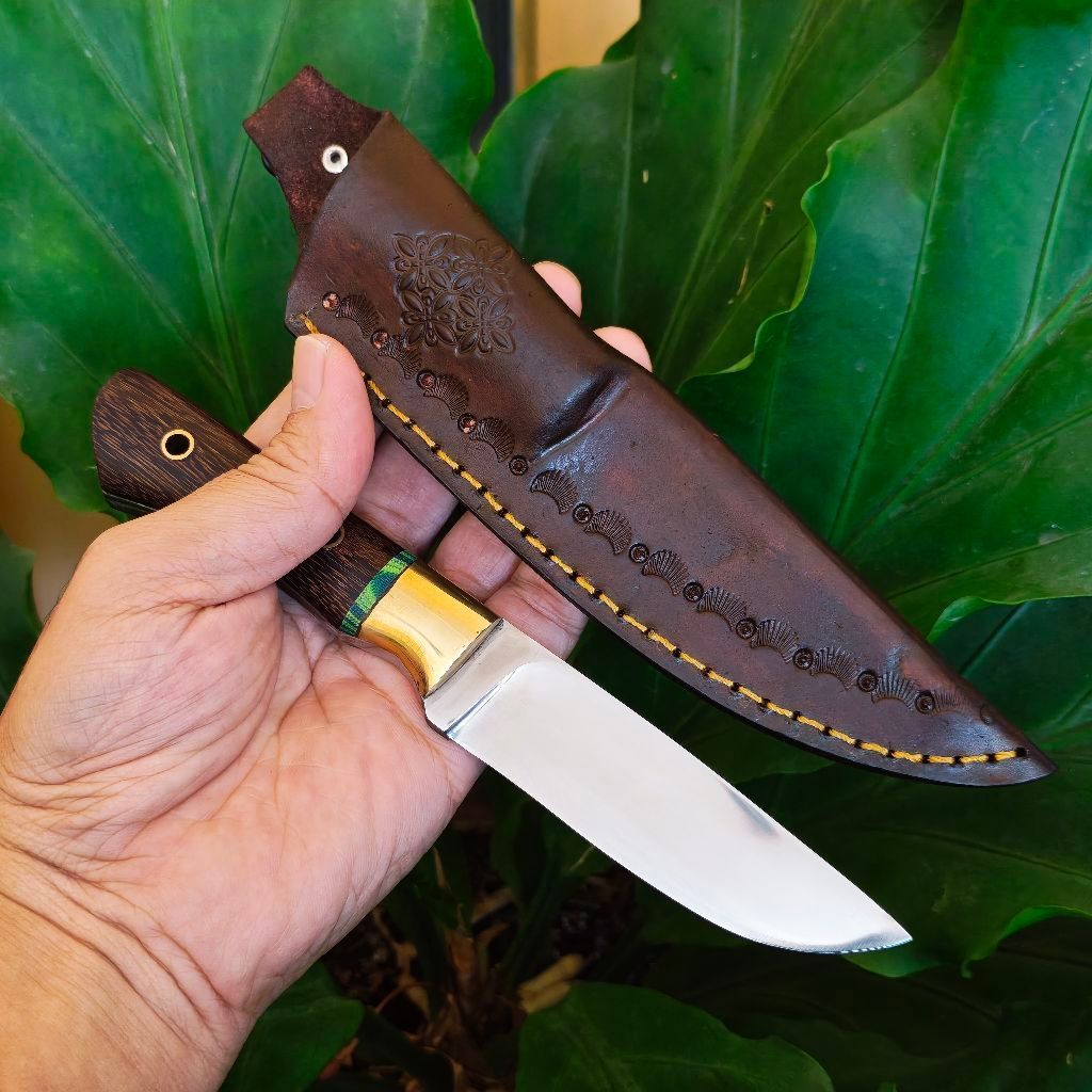 K110 Handmade mini Bushcraft Skinner Knife, Pisau Bushcraft dan seset dengan baja Bohler yang super 